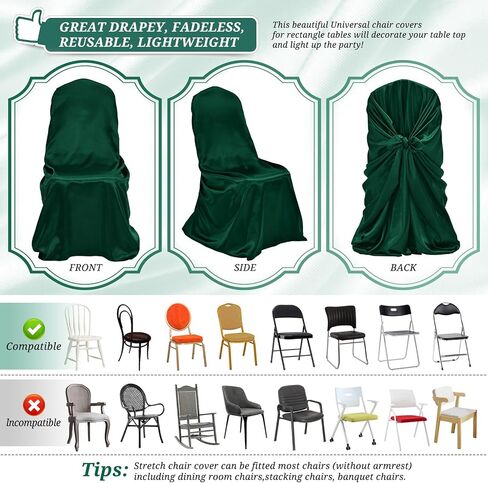 30 Pcs Gold Chair Covers 43x55 inch Universal Chair Covers Satin Chair Covers for Wedding,Removable Washable Chairs Slipcover Fits Most Chairs,Silky Chair Cover Protector for Party Banquet Event Hotel in Saudi Arabia