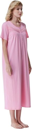 Keyocean Women Nightgowns, Soft 100% Cotton Short Sleeves Comfy Ladies Nightdress in Kuwait