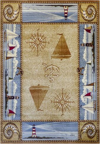 Area Rug Mat Nautical Scene (2 Feet X 3 Feet 2 Inch) Mat in Saudi Arabia