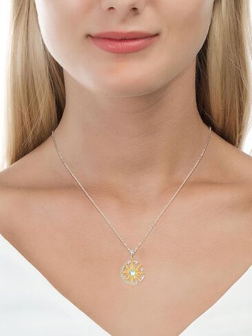 Dreamboat Sterling Silver Sun Moon Necklace for Women Crescent Moon Necklace Celestial Necklace Sun Necklace Sun Moon Jewelry Gifts in Kuwait