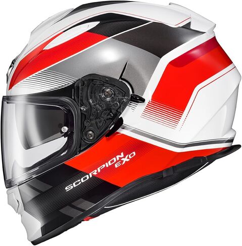 ScorpionEXO Ryzer Full Face Motorcycle Helmet with Pinlock Ready Shield with Integrated Speaker Pockets DOT ECE Approved Edge (Red - Medium) in Kuwait