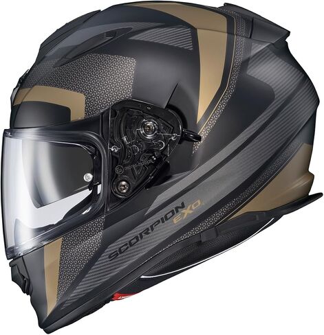 ScorpionEXO Ryzer Full Face Motorcycle Helmet with Pinlock Ready Shield with Integrated Speaker Pockets DOT ECE Approved Edge (Red - Medium) in Kuwait