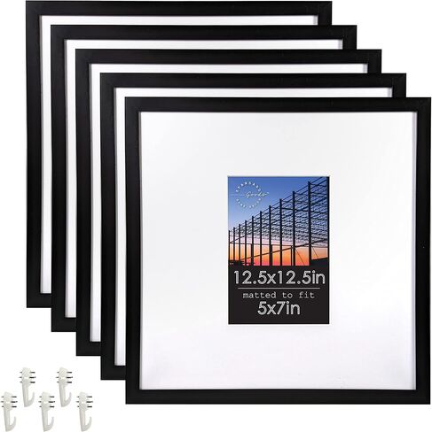 مجموعة إطارات الصور الخطية لديكور المنزل من Standard Goods، 5 عبوات باللون الأسود (12.5x12.5) - مثالية للصور والملصقات والفنون وهدايا العطلات - عرض الحائط، أفقيًا أو رأسيًا in Saudi Arabia