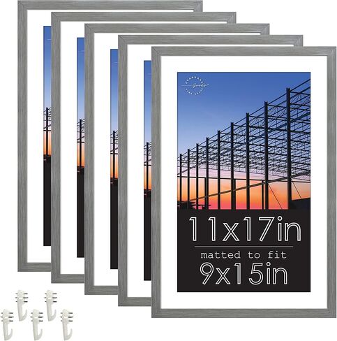 مجموعة إطارات الصور الخطية لديكور المنزل من Standard Goods، 5 عبوات باللون الأسود (12.5x12.5) - مثالية للصور والملصقات والفنون وهدايا العطلات - عرض الحائط، أفقيًا أو رأسيًا in Saudi Arabia