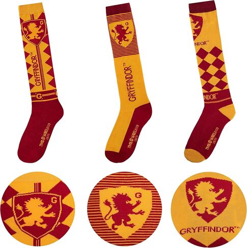 Cinereplicas Harry Potter - High Socks (Set of 3) Gryffindor/Hufflepuff/Ravenclaw/Slytherin - Official License in Saudi Arabia