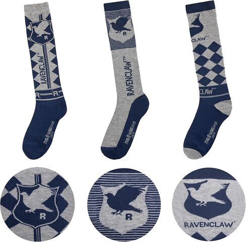 Cinereplicas Harry Potter - High Socks (Set of 3) Gryffindor/Hufflepuff/Ravenclaw/Slytherin - Official License in Saudi Arabia