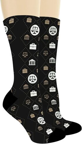 ThisWear Law School Gifts Lawyer Socks Scales of Justice Socks Judge Gifts Law Graduate Novelty Crew Socks in Saudi Arabia