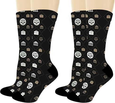 ThisWear Law School Gifts Lawyer Socks Scales of Justice Socks Judge Gifts Law Graduate Novelty Crew Socks in Saudi Arabia