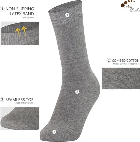 جوارب Mysocks Crew للنساء والرجال ملونة بدون خياطة من القطن الناعم in Kuwait