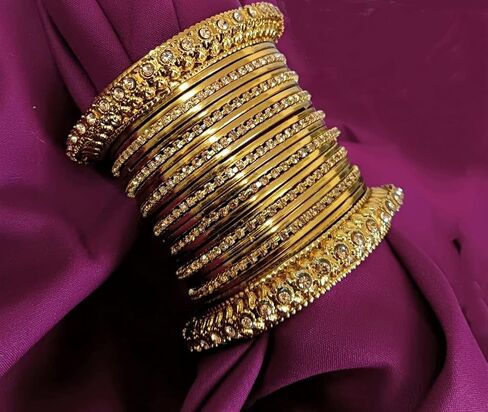 Efulgenz Indian Oxidized Bangles for Women Oxidized Gold Bangles Crystal Rhinestone Boho Gold Oxidized Indian Jewelry Bollywood Bangles Indian Oxidized Crystal Bracelets Bangle Set in Saudi Arabia