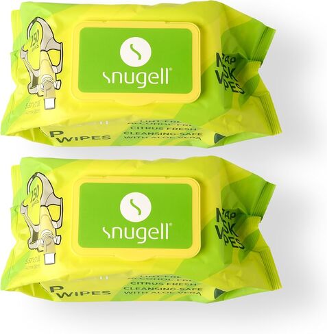 Snugell CPAP Mask Wipes, 2 Packs of 150 Wipes, Unscented, Lint-Free, Alcohol-Free, Cleansing-Safe with Aloe Vera, Convenient & Easy to Use, Travel Friendly, for Adults & CPAP Users in Saudi Arabia