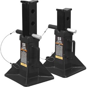 Torin 10 Ton (20,000 lb) Capacity Heavy Duty Steel Jack Stands, Low Profile, 2 Pack, T80070 , Black
