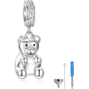 دمية دب سحر للرماد 925 الفضة الاسترليني جرة تذكارية الرماد مجوهرات للنساء سحر للأساور القلائد - هدايا لطيف للصغار in Kuwait