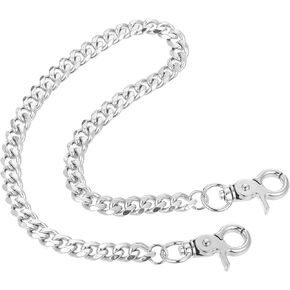 Wallet Chains for Men, 20" Belt Chain, Silver Pants Chain, Heavy Duty Pocket Keychain with Both Ends Lobster Clasps, Wallet Chain for Pants Belt Jeans Wallets and Keys