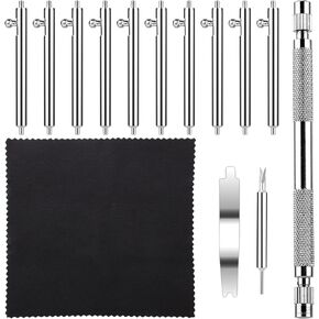 Watch Pins Spring Bars, Stainless Steel Watch Band Pins with Remover Tool Quick Release Spring Bars Watch Band Connector for Watch Repair & Band Adjustment