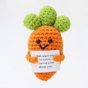Funny Positive Duck Doll,3 Inch Plush Doll,Positive Crochet Animals with Positive Card,Soft Wool Handmade Knitted Doll for Friends, Parties, Birthdays, Christmas(Yellow Duck)