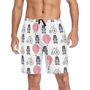 Funny Merry Christmas Pajama Bottom Shorts for Men Soft Casual Sleep Lounge Shorts with Pockets S - XXL