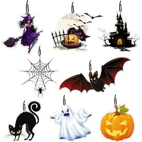 8 Pcs Scented Christmas Car Air Freshener, Hanging Pedent Incense Chip Christmas Party Gifts, Rear view Mirror Accessories,Christmas Scent Diffuser Home Decoration, Car Interior Accessories Gift Set