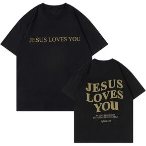 Jesus Loves You Shirt Christian Faith Tshirt Women Crew Neck Short Sleeve T-Shirt Faith Tee