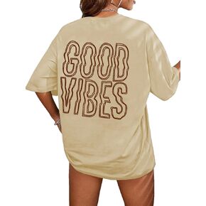 SOLY HUX Women's Oversized Graphic Tees Loose Fit Short Sleeve Letter Print T Shirts Summer Trendy Tops