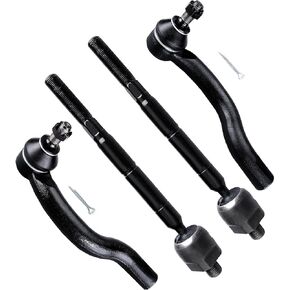 SCITOO 4pcs Front Suspension Kit Inner Tie Rod End Outer Tie Rod End Fit 2006-2018 For Toyota For Rav4