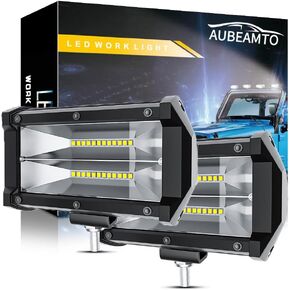 20,000LM مصباح أمامي للسيارة، قطعتان من AUBEAMTO 72 وات LED شريط إضاءة للطرق الوعرة وأضواء الضباب للقيادة ومصابيح الضباب للشاحنة ومصابيح أمامية مقاومة للماء لقوارب ATV UTV والمصابيح الأمامية للجرار، ضمان لمدة عامين in Kuwait