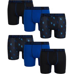 U.S. Polo Assn. Men's Underwear - Casual Stretch Boxer Briefs (6 Pack)