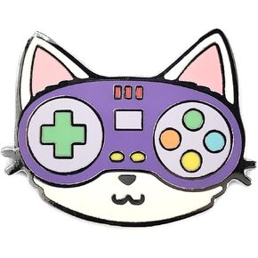 Gamer Cat Enamel Lapel Pin