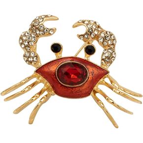 Golden And Red Cancerian Crab Hat Pin, Lapel Pin, Cap Badge Accessories for Men