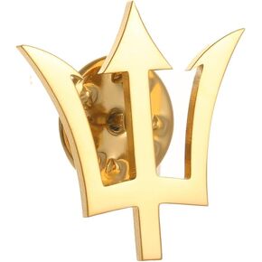Gold Plating Trident Stainless Steel Brooch for Men Shirt Badge Lapel Pins Clips in Kuwait