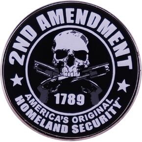 2nd Second Amendment Right to Keep and Bear Arms Gun Freedom 1789 Skull Crossbones Republican Original Homeland Security 1.2" Enamel Pin Badge