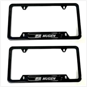 2PCS License Plate Frame Cover Holder, Mugen Forhonda, Black Stainless Steel Made, sad23
