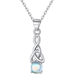 ChicSilver 925 Sterling Silver Sparkling Heart Birthstone Celtic Knot Pendant Necklace 18 Inch (with Gift Box)