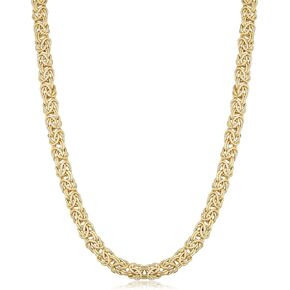 Solid 14k Yellow Gold Filled 6 mm Byzantine Necklace for Men and Women (18 or 20 inch)