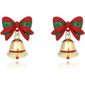 Christmas Snowflake Earrings for Women Small Sparkly Crystal Christmas Tree Earrings CZ Winter Bow Star Snowflake Earring Christmas Xmas Festive Accessories