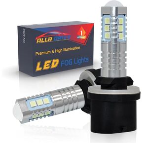 Alla Lighting 899 880 LED Fog Light Bulbs Xtreme Super Bright 892 880 LED Bulb 3030-SMD LED 880 Bulb for Auto Motorcycle Cars Trucks SUV Fog DRL Lights (880 (899 886), 6000K White)