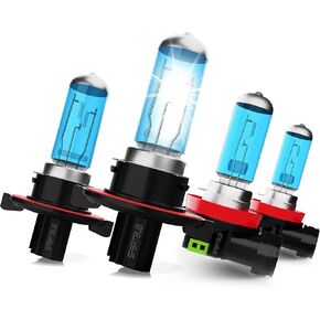 headlight bulbs Compatible With Mitsubishi Lancer Headlight Bulbs 2008 2009 2010 2011 2012 2013 2014 2015 2016 2017, Halogen 9005 High Beam 9006 Low Beam H11 Fog Light, Plug n Play, 6-Pack