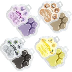 Scented Wax Fragrance Melts - 4 Fragrance Cat's Paw Shaped Wax Melts Lavender, Santiago Black Berries, Pineapple, Coconut- Electric Wickless Candle Bar Air Freshener, Spa Aroma Decor Gift