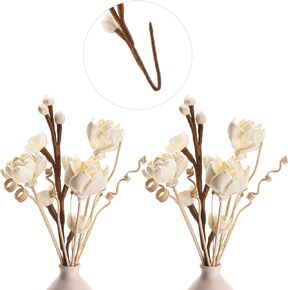 12 Pcs Reed Diffuser Sticks Flowers Reed Diffuser Set White Reed Diffuser Wood Flower for Bathroom Home Bedroom Office Decor Office, Natural Flower