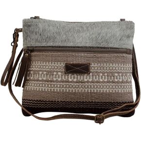 Myra Bag Presentable Small & Crossbody Bag Upcycled Cotton & Hair Leather S-3067