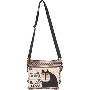 Laurel Burch 2 pc Crossbody Bag 6551, Wild Cats, Medium