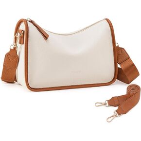 HKCLUF Crossbody Bags Purses for Women Trendy,Vegan Leather Medium Crossbody Purse,Shoulder Bag with 2PCS Adjustable Strap