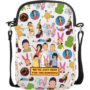 CMNIM Burgers TV Show Merch Gifts Bob's Family Mini Crossbody Bags for Burgers Cartoon Lover Gifts Bobs Fans Shoulder Bag