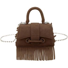 Crossbody Shoulder Bags for Women, Small Vegan Leather Fringe Purse Tassel Clutch Satchel Handbags with Chain Strap