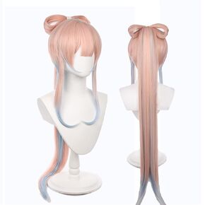 Lone Dark Red Pigtails Wig Devil Cosplay Wig Anime Role Play Clip on Double Ponytails for Women Halloween Comic Con with Wig Cap (marin kitagawa)
