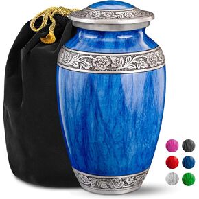 Cremation Urns for Human Ashes - Waterscapes Dark Gray Large Decorative Urn for Adult Men & Women - Burial Urns for Adult Human Ashes