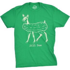 Mens Dill Doe Tshirt Funny Pickle Deer Tee for Guys