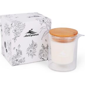 Soy Massage Oil Candle, 6.5 OZ Beautiful Double Layer Glass Low Temp Vanilla Candle, Moisturizing Essential Oil Body Massage Candle For Home & Spa, Intensive Skin Treatment Candle (Vanilla)