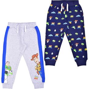 Disney Boy’s Jogger Pants Set of 2 Sweatpants with Toy Story Print, Navy/Grey/Blue/White/Black