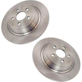 TRQ Rear Driver & Passenger Side Brake Rotor Pair Compatible with Ford Edge